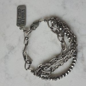 Silver "just keep swimming" mantra bracelet
